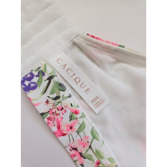 Cacique Lightly Lined Molded Full Coverage Figure Floral Underwire Bra 52DD - Picture 9 of 11